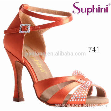 New Look 2017 Orange Satin Upper Latin Salsa Dance Shoes Women 741